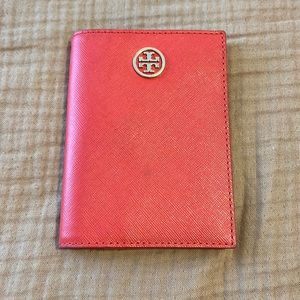 Tory Burch coral passport holder